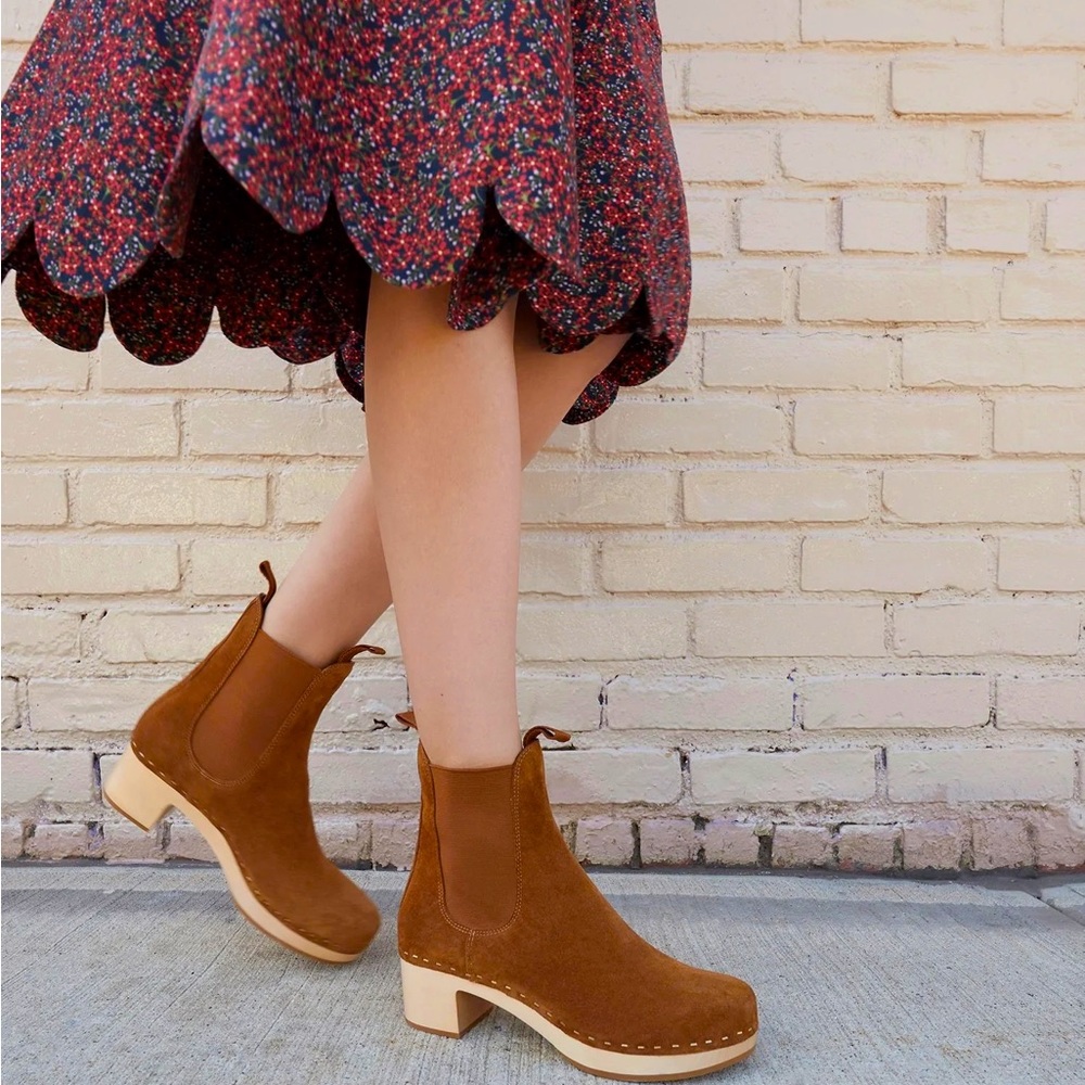 Loeffler Randall suede Annabelle clog booties